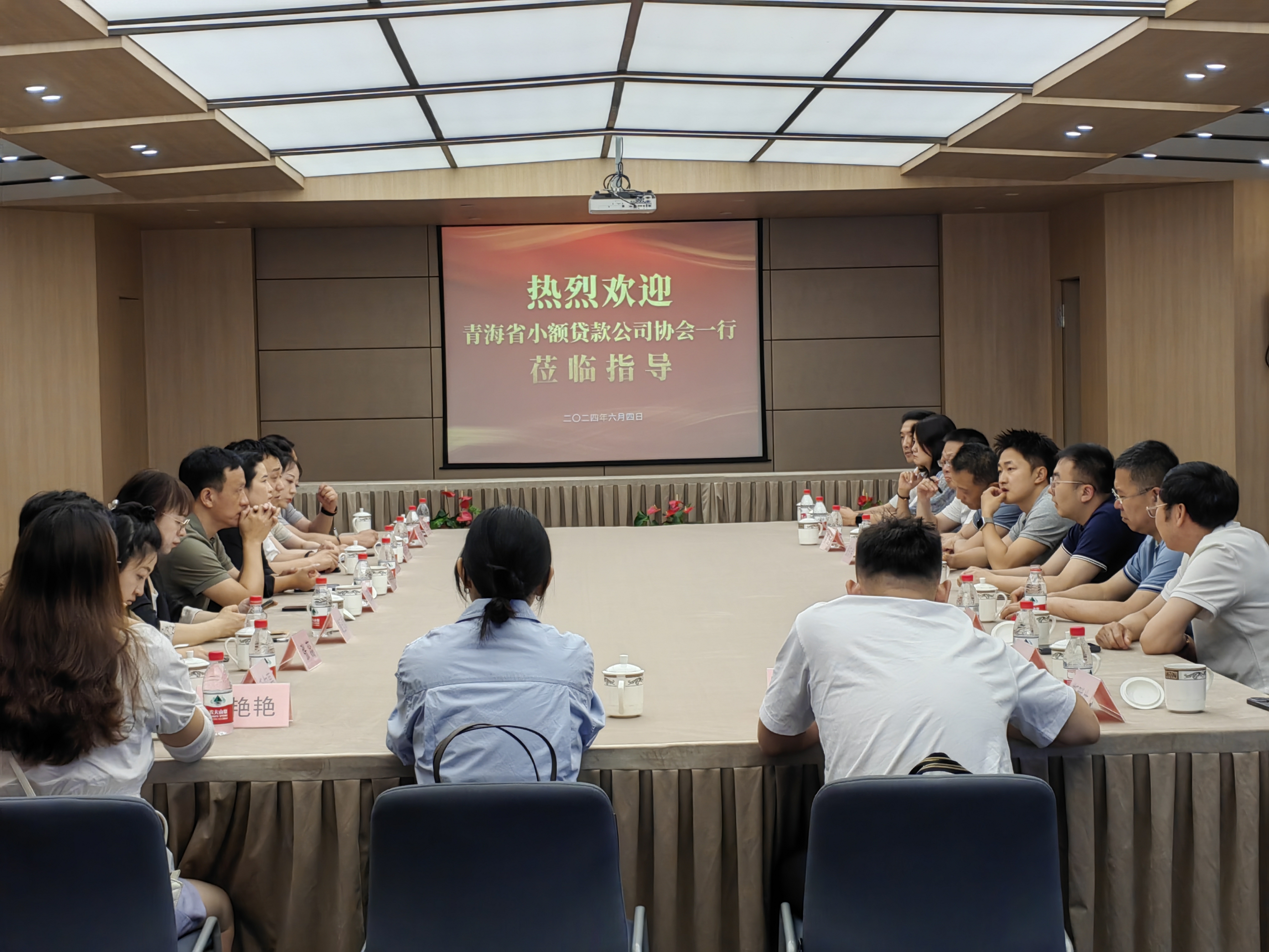 青海幼额贷款公司协会莅临mg冰球突破幼贷参观进建